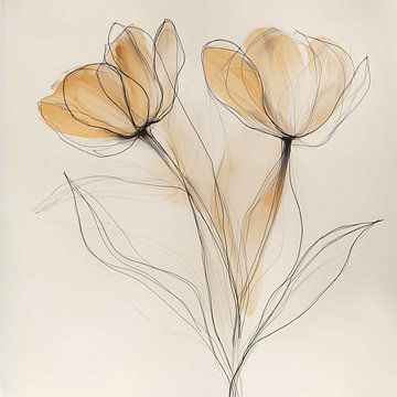 Minimalisme abstrait tulipe sur Mel Digital Art