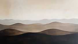 Abstract mountains light brown acrylic panorama