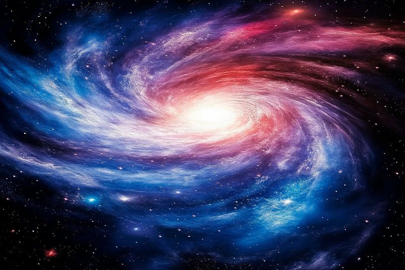 Bunte Spirale im Universum von Poster Art Shop