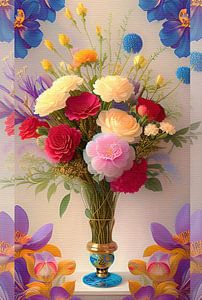 Explosion de couleurs dans un vase