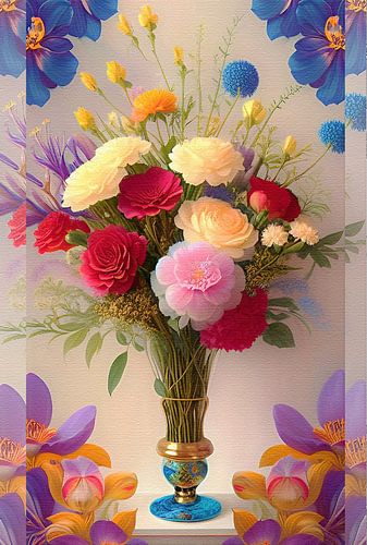 Kleur explosie in vaas