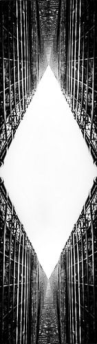 Geometrische zwart-witte abstracte vorm