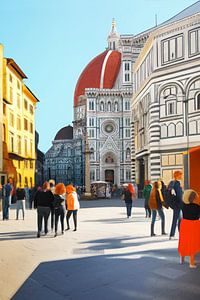 Cathédrale Florence Italie - photo combinée - AI