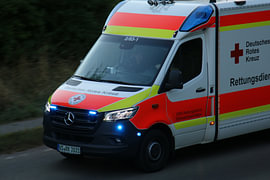 Ambulance en intervention sur Christian Klemm