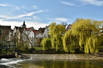 Backnang aan de rivier de Murr van Werner Lehmann