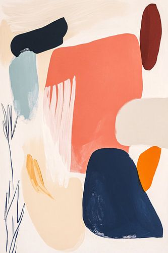 Abstracte kleurencompositie met vormen