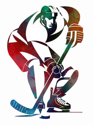 Eishockeyspieler – Sportkunst – weiß #Eishockey #Sport von JBJart Justyna Jaszke