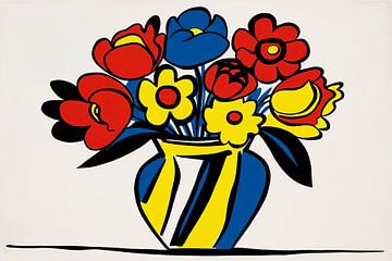 Bloemen in popart stijl van Imperial Art House