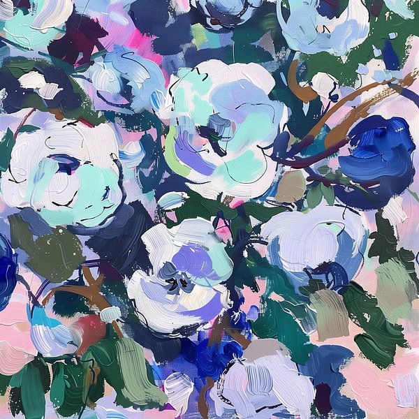 Impressionistic Dance of Vivid Paint by Color Square