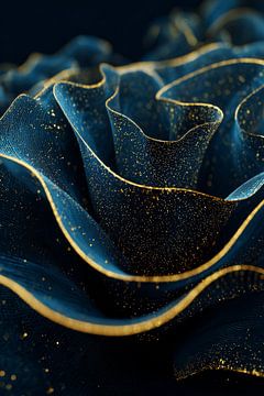 Blume in Golden Dream Abstrakte Tiefe und Glanz von Eva Lee