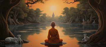 Meditation | Spirituelle Landschaft von ARTEO Gemälde