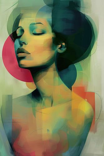 Kleurrijk vrouwen portret