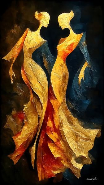 abstract dancing women by Gelissen Artworks
