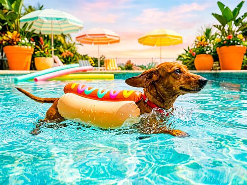 Teckel in hotdogpak