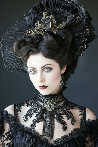 fictief portret vrouw in zwart