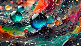 Bal met luchtbellen en kleuren