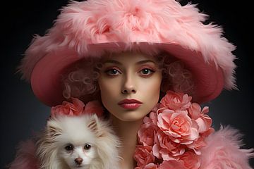 Dame au chapeau et au chien sur Heike Hultsch