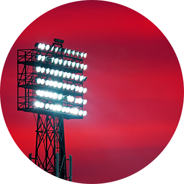 Top lichtmast De Kuip tijdens avondrood van Anton de Zeeuw