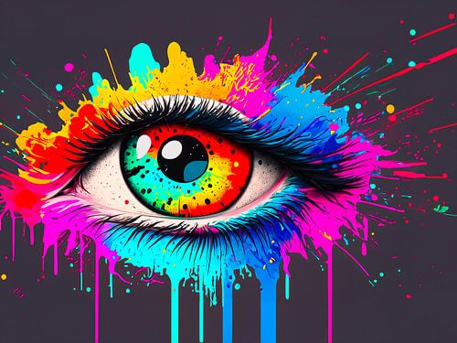 Heldere kleuren in het oog