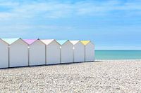 Strand cabines in Le Tréport, Frankrijk