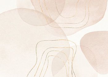 Abstracte minimalistische kunst met organische vormen