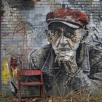 Urban Grafitti old man van Natasja Haandrikman