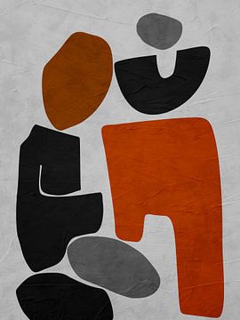 Organische abstracte kunst - aardse tinten van Online Arts