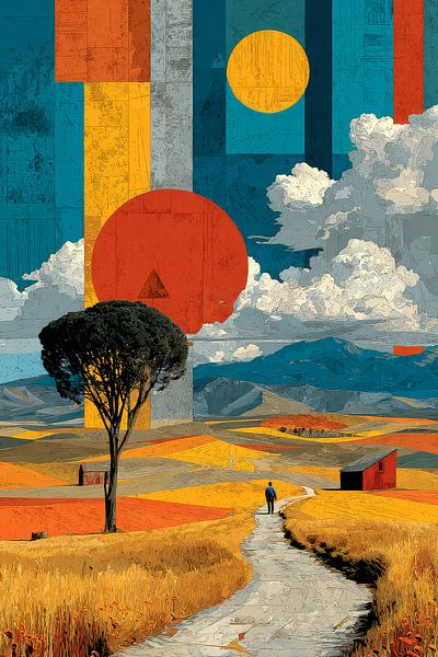 abstract kleurrijk landschap van Egon Zitter
