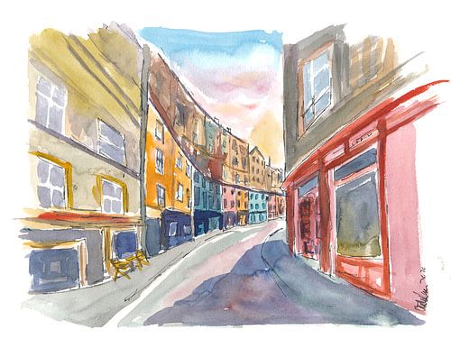 Edinburgh Heritage mit Victoria St Scene