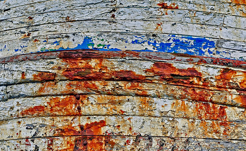 Textures maritimes en bleu et rouille