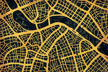 Urban Map Wall Art - moderne stadsplattegrond van Vlindertuin-Art