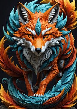Kleurrijke Kitsune Vos van Vabemo