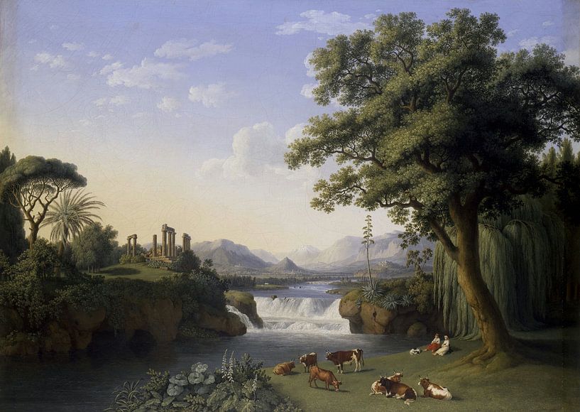Ideal Landscape with Temple of Juno, Agrigento, Jakob Philipp Hackert by Masterful Masters