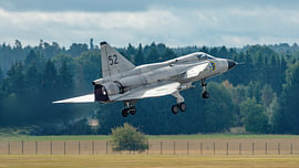 Saab Viggen from the Swedish Air Force Historic Flight. by Jaap van den Berg