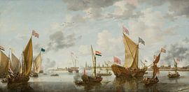 Schifffahrt auf der Schelde vor Antwerpen, Bonaventura Peeters