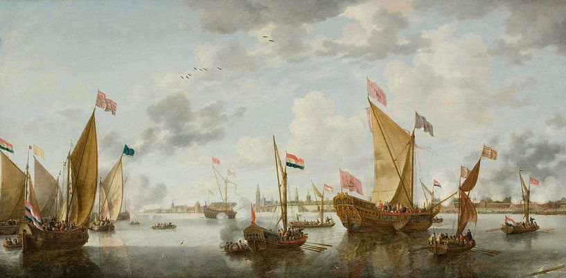 Navigation sur l'Escaut au large d'Anvers, Bonaventura Peeters par Des maîtres magistraux