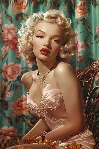 vrouw Glamour look retro stijl