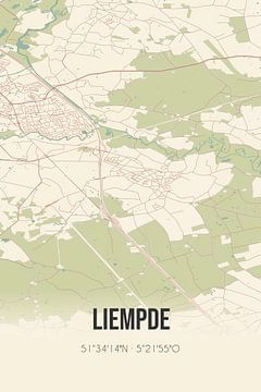 Vintage map of Liempde (North Brabant) by Rezona