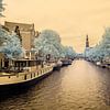Die Amsterdamer Keizersgracht im Infrarot 580NM von Arno van der Poel