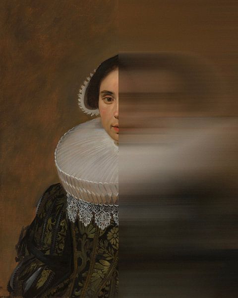 Portrait of a woman, original (1635) by Frans Hals by The New Classics