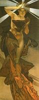 Der Mond und die Sterne: Der Morgenstern - Jugendstilgemälde Mucha Jugendstil