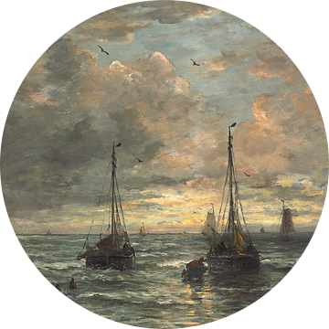 Terugkeer van de vissersvloot.,Hendrik William Mesdag