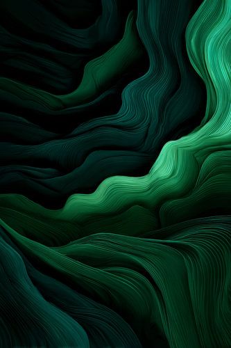 Abstract Green Flow in Organic Lines Deep Visual Rhythm