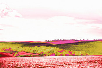 Farbenfrohe Sommerlandschaft in aktuellen Traum Farben