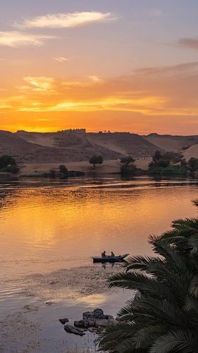 Sunset at the Nile in Aswan (Egypt)