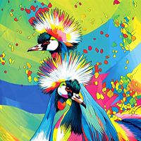 Twee kraanvogels 2 (Modern Art)