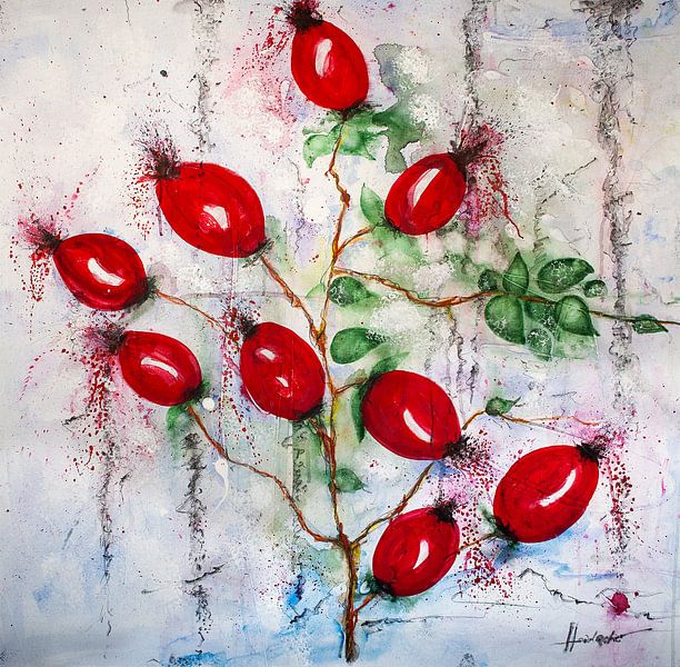 Rosehip branch by Klaus Heidecker
