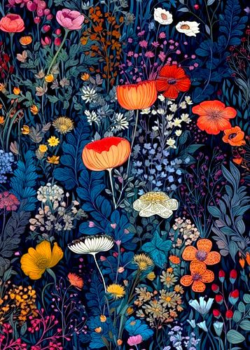 Bloemen en bladeren natuur kunst