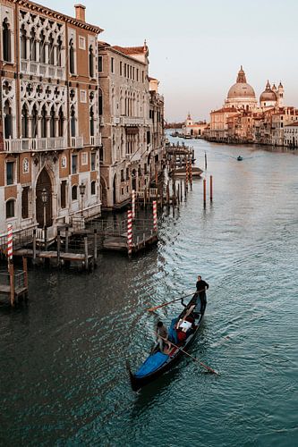 A gondola on the Grand Canal of Venice, Italy.