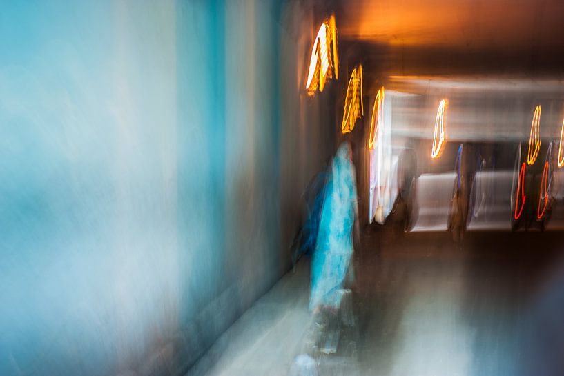 Woman and Tuk Tuk under the Viaduct by Leonie Broekstra